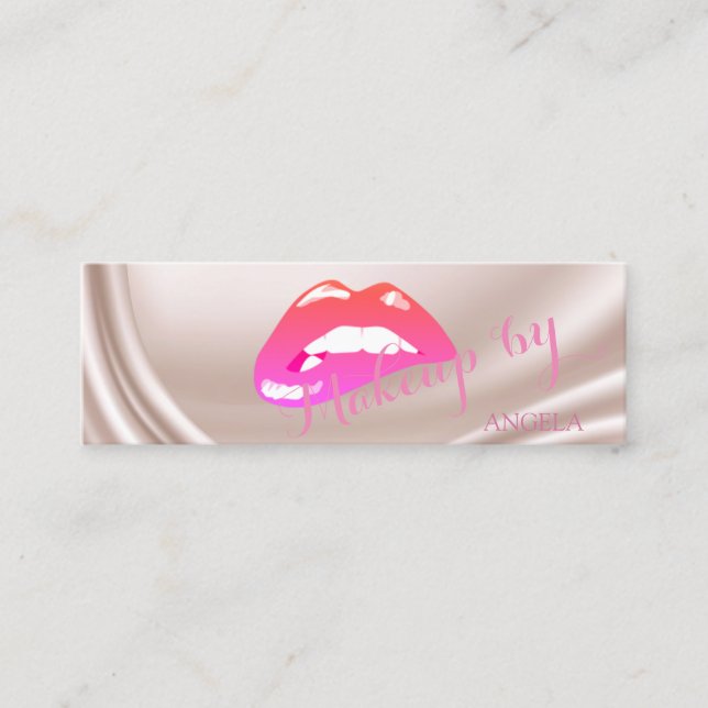 Carte De Visite Mini Professionnel Moderne Stylo-Lips Saten (Devant)