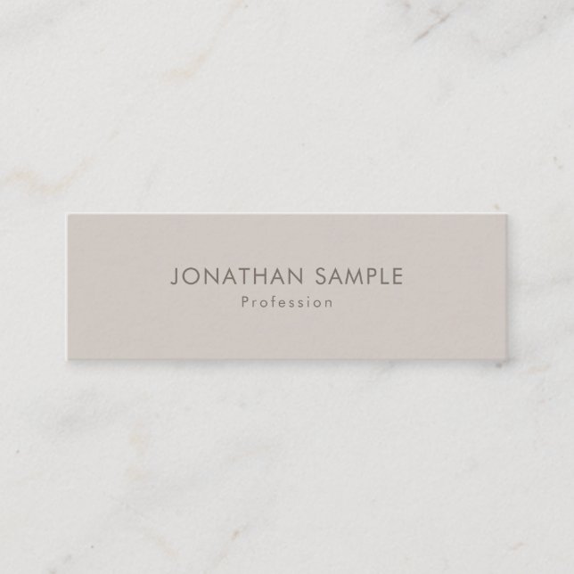 Carte De Visite Mini Professionnel Simple Graphisme Moderne Plaine Luxe (Devant)