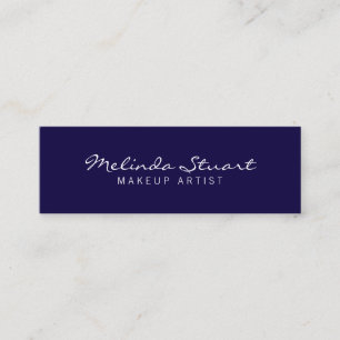 Carte De Visite Mini Professionnel Simple Moderne Marine Bleu et Blanc