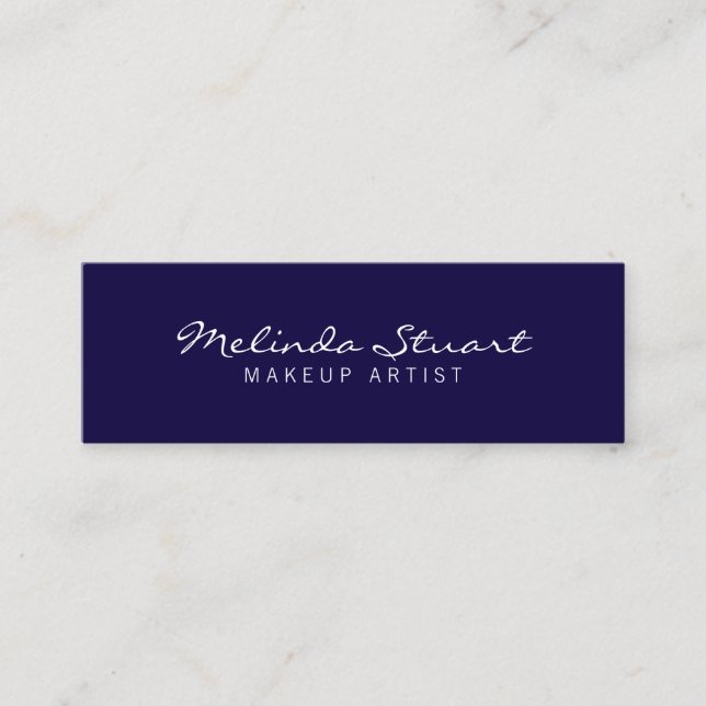 Carte De Visite Mini Professionnel Simple Moderne Marine Bleu et Blanc (Devant)
