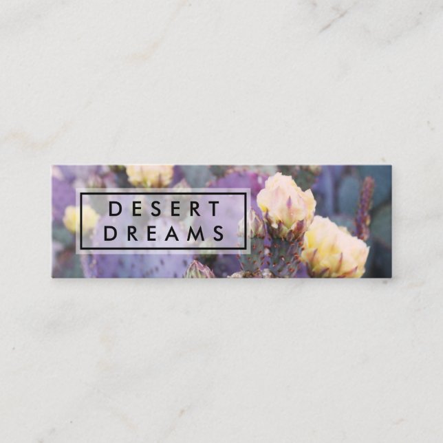Carte De Visite Mini Purple Cactus Flower Desert Garden Photo Voyage (Devant)