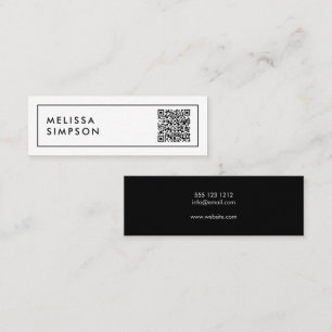 Carte De Visite Mini QR Code Minimaliste Professionnel