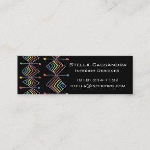 Carte De Visite Mini Rainbow prisme diamants créatif géométrique noir