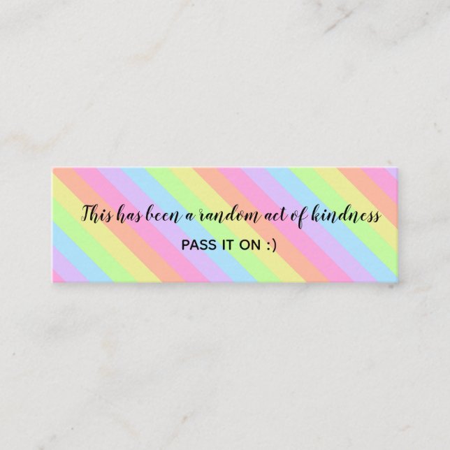 Carte De Visite Mini Random Act of Kindness Rainbow Pastel Stripes (Devant)