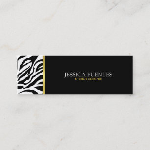 Carte De Visite Mini Rayures noires et blanches modernes de zèbre avec