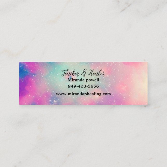 Carte De Visite Mini Reiki Praticien guérisseur espace aura (Dos)