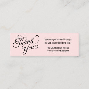 Carte De Visite Mini remise sur la fidélité des clients Merci moderne r