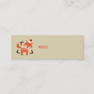 Carte De Visite Mini Renard Orange À Santa Hat Joli Noël Whimsical