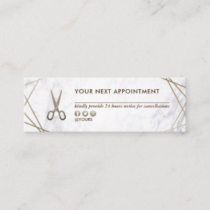 Carte De Visite Mini Rendez-vous de marbre de styliste en coiffure de