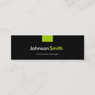 Carte De Visite Mini Responsable de construction - Compacte vert pour l