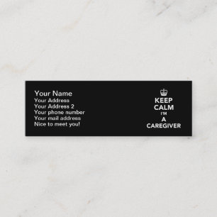 Carte De Visite Mini Restez calme Je suis un aidant