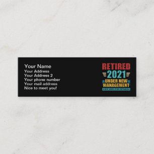 Carte De Visite Mini Retraité 2021 sous nouvelle gestion rétro
