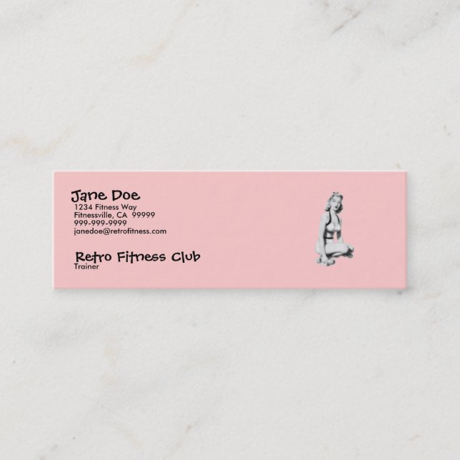Carte De Visite Mini Rétro forme physique (Devant)