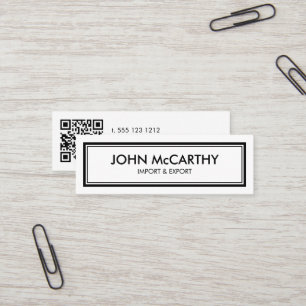 Carte De Visite Mini Rétro Noir Blanc Rayures Professionnelles Minimali