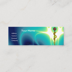 Carte De Visite Mini RODE DE ASCLEPIUS SOINS DE SANTÉ MÉDICALES Monogra
