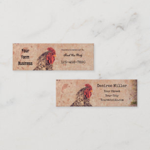 Carte De Visite Mini Rooster Vintage Antique Texture ferme Pays