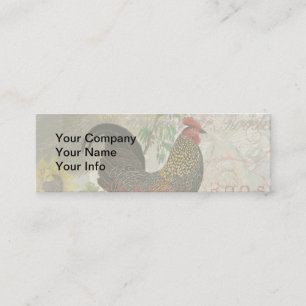 Carte De Visite Mini Rooster vintage Français Collage Ferme Animaux dom