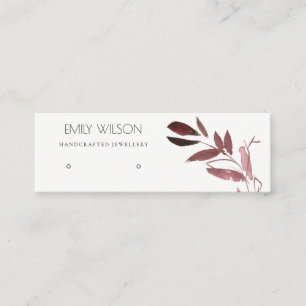 CARTE DE VISITE MINI ROSE BLANC FOLIAGE D'EAU COULEUR DE L'EARRÊT AFFIC