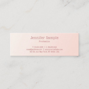Carte De Visite Mini Rose clair Moderne Design simple Modèle élégant