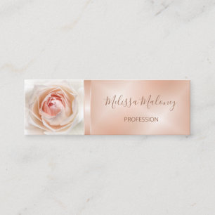 Carte De Visite Mini Rose de couleur rose QR   Or Rose