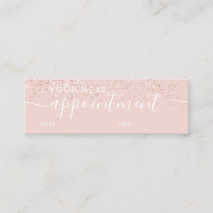 Carte De Visite Mini rose de maquillage rendez-vous de parties scintill