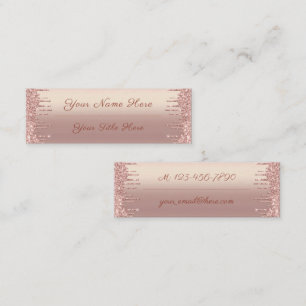Carte De Visite Mini Rose Gold Blush Parties scintillant Drivers votre 