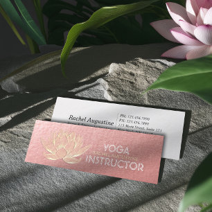 Carte De Visite Mini Rose Gold Lotus Yoga Méditation Reiki Instructeur