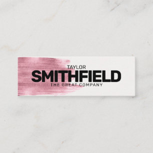 Carte De Visite Mini Rose Gold Paint Simple Modern Trendy Type