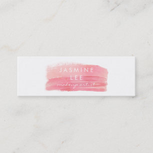 Carte De Visite Mini rose moderne chic d'aquarelle de maquilleur