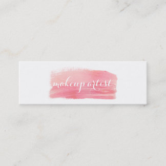 Carte De Visite Mini rose moderne chic d'aquarelle de maquilleur