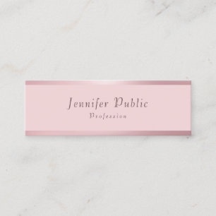 Carte De Visite Mini Rose moderne élégant Gold Elegant Simple Modèle