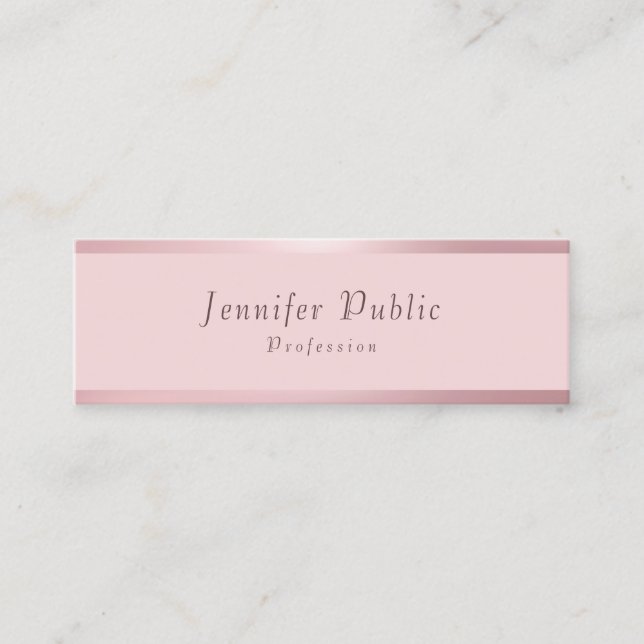 Carte De Visite Mini Rose moderne élégant Gold Elegant Simple Modèle (Devant)