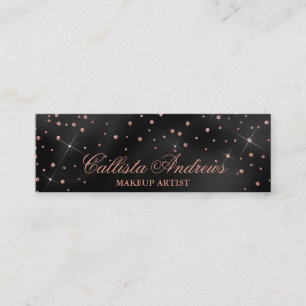 Carte De Visite Mini Rose noir de minuit Parties scintillant en soie d'