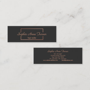 Carte De Visite Mini Rose professionnel Gold Frame Gris foncé