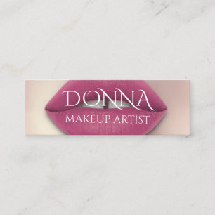 Carte De Visite Mini  Rose Rose Lips QR Code Logo maquillage Lipstick G