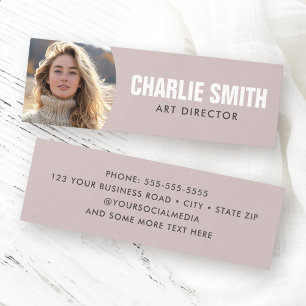 Carte De Visite Mini Rose taupe moderne minime photo