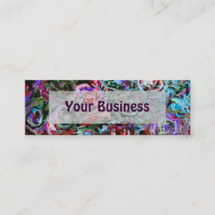 Carte De Visite Mini roses Abstraits en rouge et turquoise