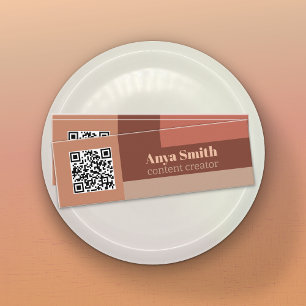 Carte De Visite Mini Rosy Pink & Neutrals QR Code - Créateur de contenu