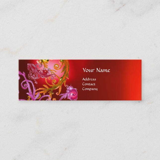 Carte De Visite Mini ROUGE BERRIES SWIRLS GEMSTONE rouge (Devant)