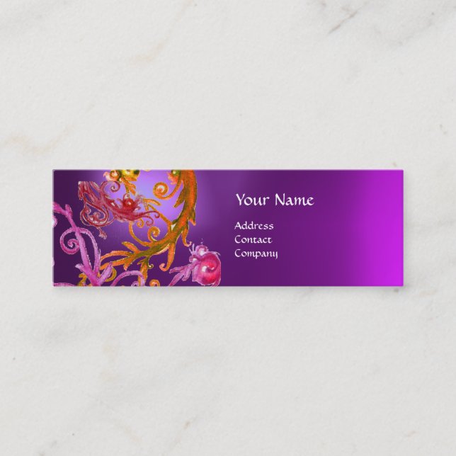 Carte De Visite Mini ROUGE BERRIES SWIRLS GEMSTONE rouge violet (Devant)