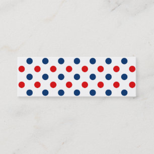 Carte De Visite Mini Rouge Blanc et Bleu à pois