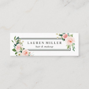 Carte De Visite Mini Rougissent la fleur rose d'aquarelle