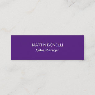 Carte De Visite Mini Royal violet spécial minimaliste unique chic
