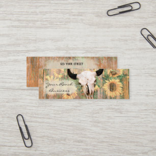 Carte De Visite Mini Rustic Country Grange Western Taureau Taureau Tour