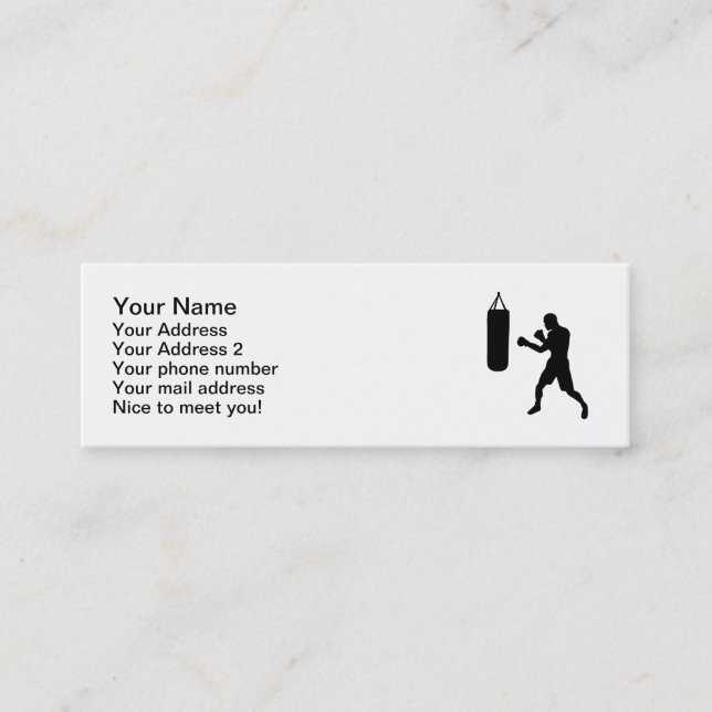 Carte De Visite Mini Sac de sable à boxe (Devant)