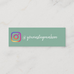 Carte De Visite Mini Sage Green Influencer sur les médias sociaux Insta