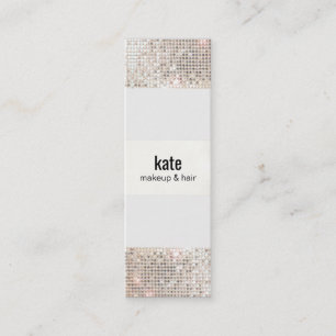 Carte De Visite Mini Salon Faux Silver Sequin Hair Stlist
