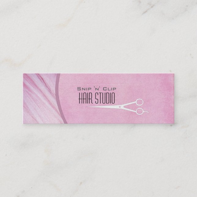 Carte De Visite Mini Salon moderne rose Hair Styliste (Devant)