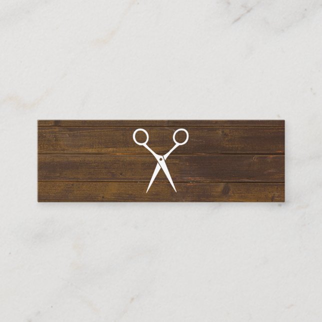 Carte De Visite Mini Salon Shears Bois rustique (Devant)