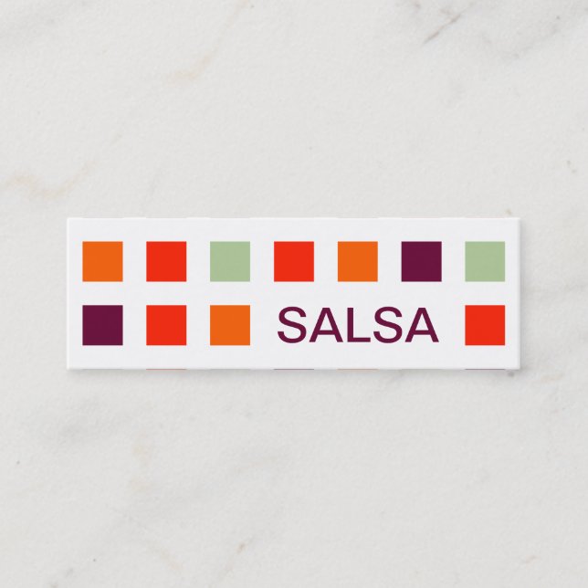 Carte De Visite Mini SALSA (carrés modernes) (Devant)